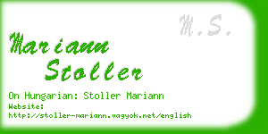 mariann stoller business card